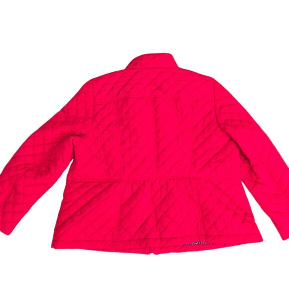 Talbots Woman’s Red Quilted Full Zip Lightweight Jacket Sz 3X Pockets - Picture 2 of 9